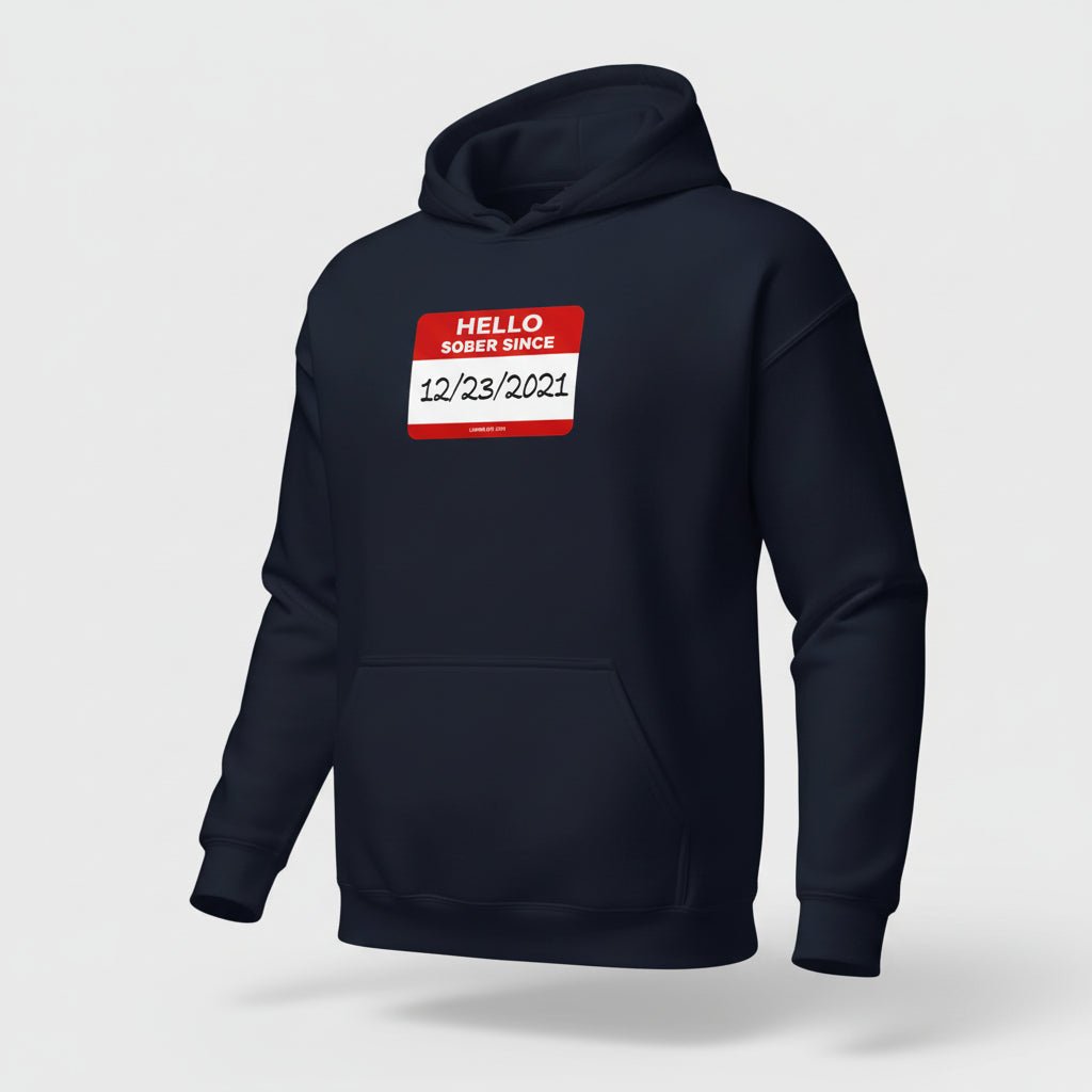 Hello Sober Since Recovery Hoodie packaging detail (view 8)