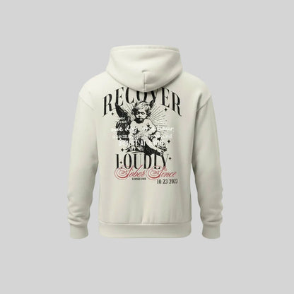 Cream Recover Loudly | Front & Back Print Sober Hoodie Limited Edition