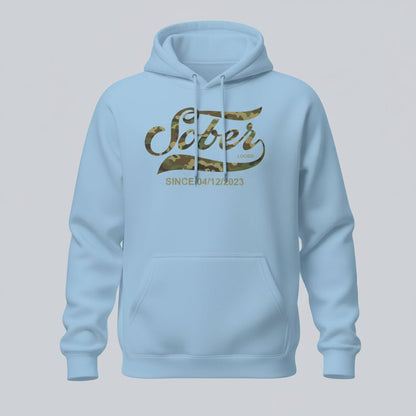 Recovery Hoodie | Sober Since Camo Hoodie with Personalized Date