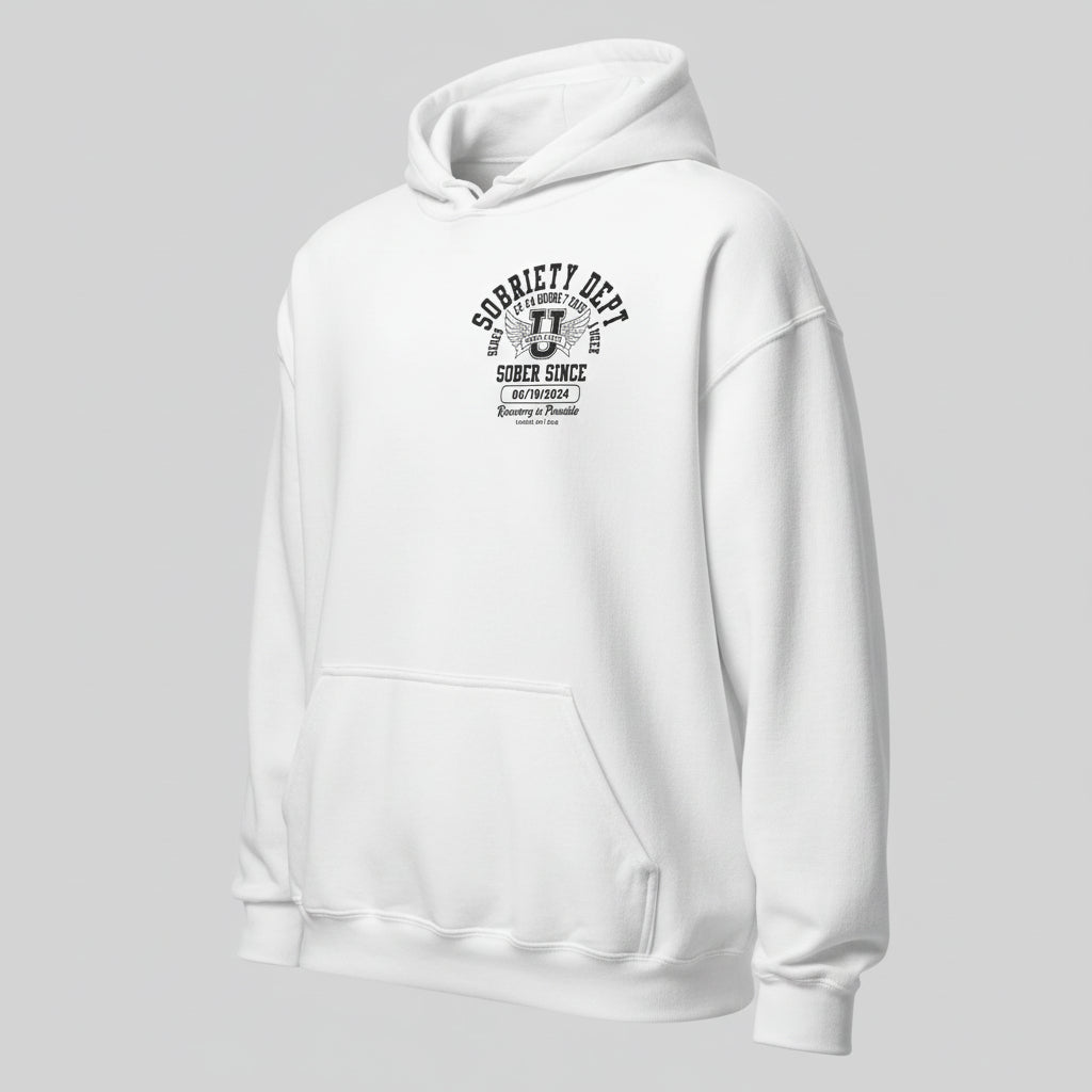 Sobriety Dept Recovery Hoodie graphic detail (view 34)
