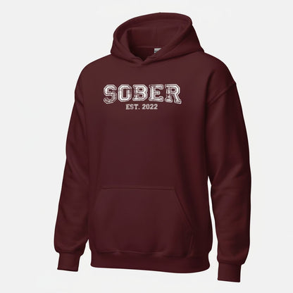 Women's Sober Est. Hoodie w/ Personalized Sobriety Year Hoodie