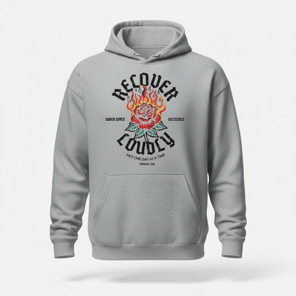 Recovery Hoodie | Recover Loudly Custom Sobriety Date Unisex Hoodie