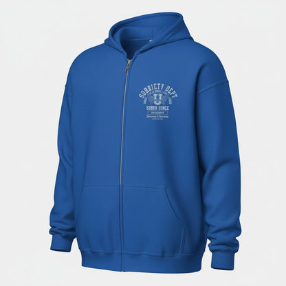 Recovery Hoodie | Sobriety Dept 24/7 Zip Hoodie with Custom Date