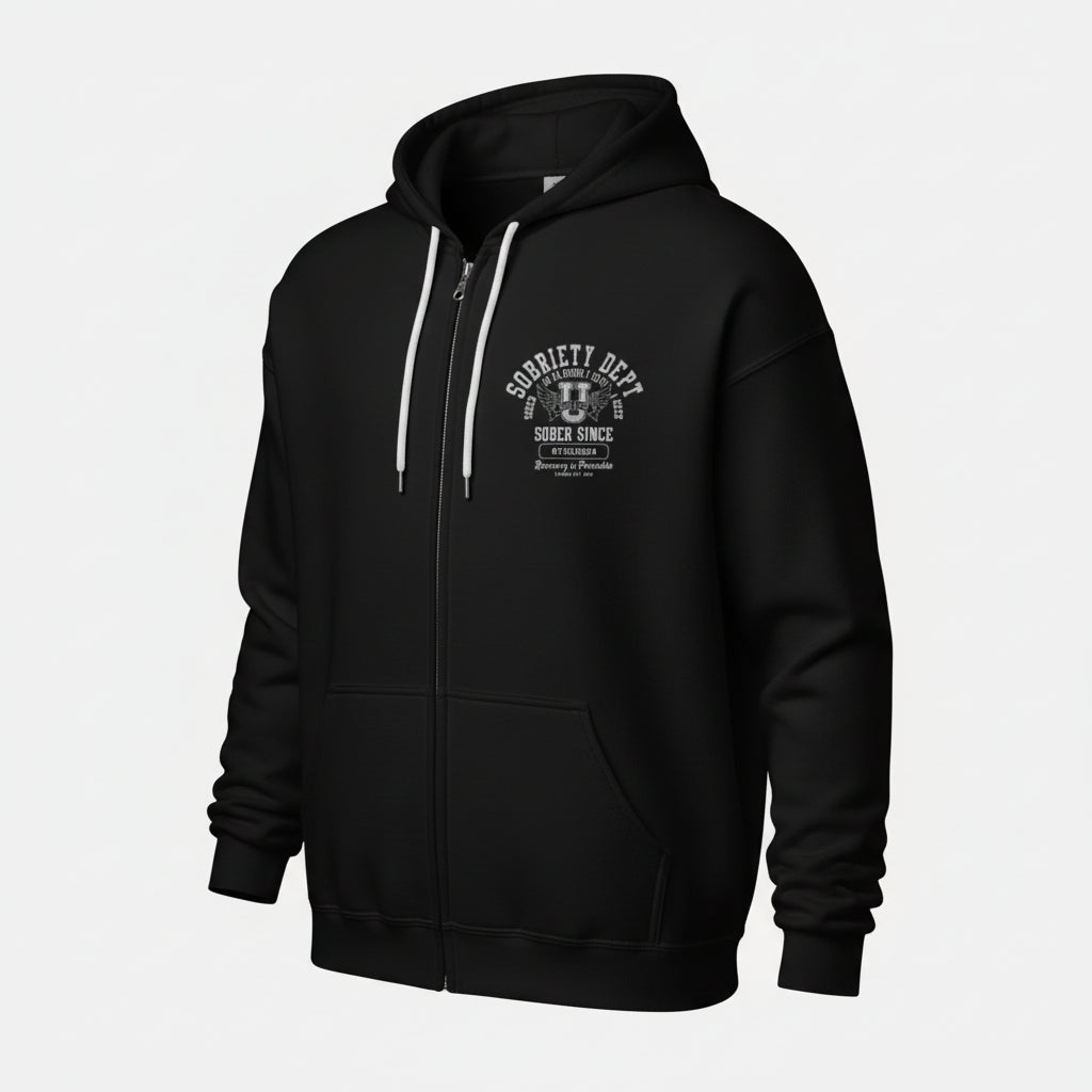 Recovery Hoodie | Sobriety Dept Zip Hoodie