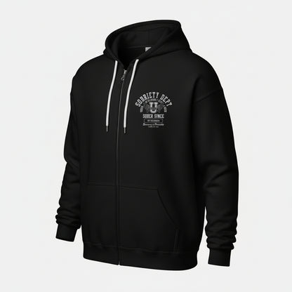 Recovery Hoodie | Sobriety Dept 24/7 Zip Hoodie with Custom Date