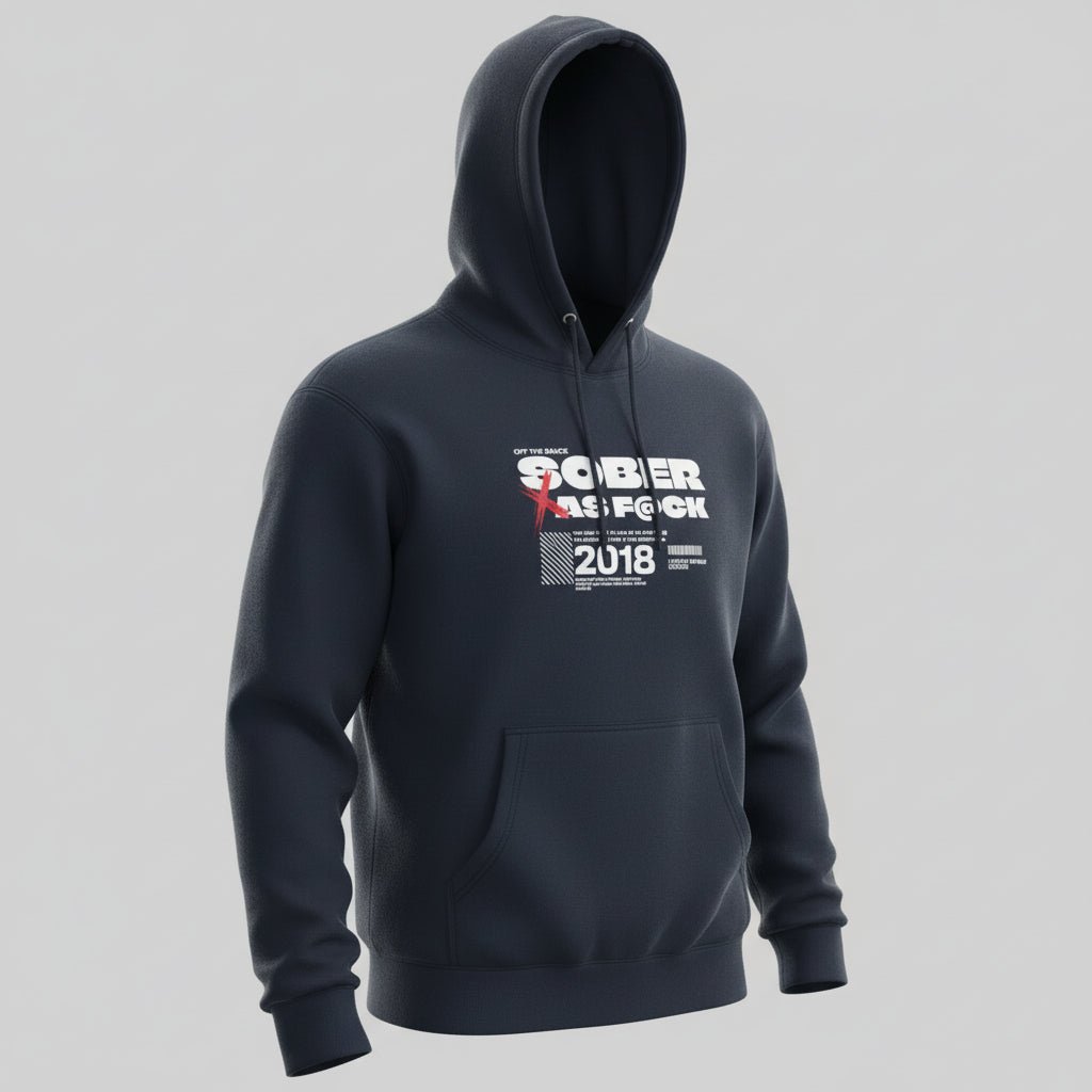 Sober As F*ck Recovery Hoodie flat lay styled image (view 13)