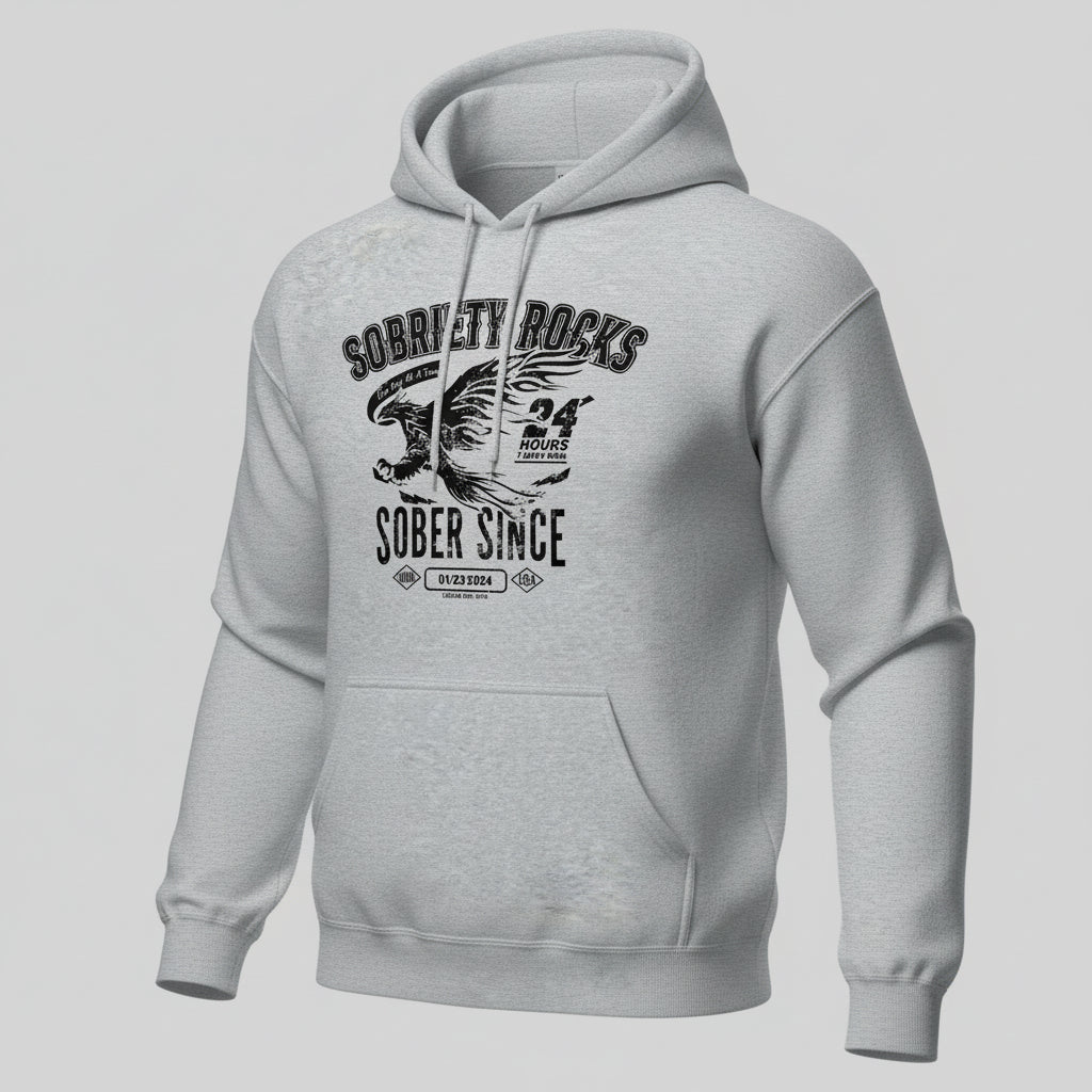 Sobriety Rocks | Women's Sober Since Hoodie with Custom Sobriety Date