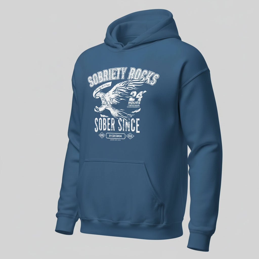 Sobriety Rocks | Women's Sober Since Hoodie with Custom Sobriety Date