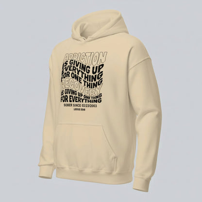 Recovery Hoodie | Women's Addiction is Giving up Hoodie with Personalized Date