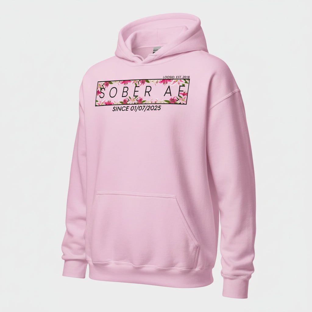 Recovery Hoodie | Women’s Sober AF Hoodie with Custom Date