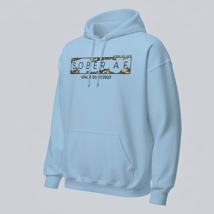 Recovery Hoodie | Men's Sober AF Camo Hoodie with Custom Sober Date