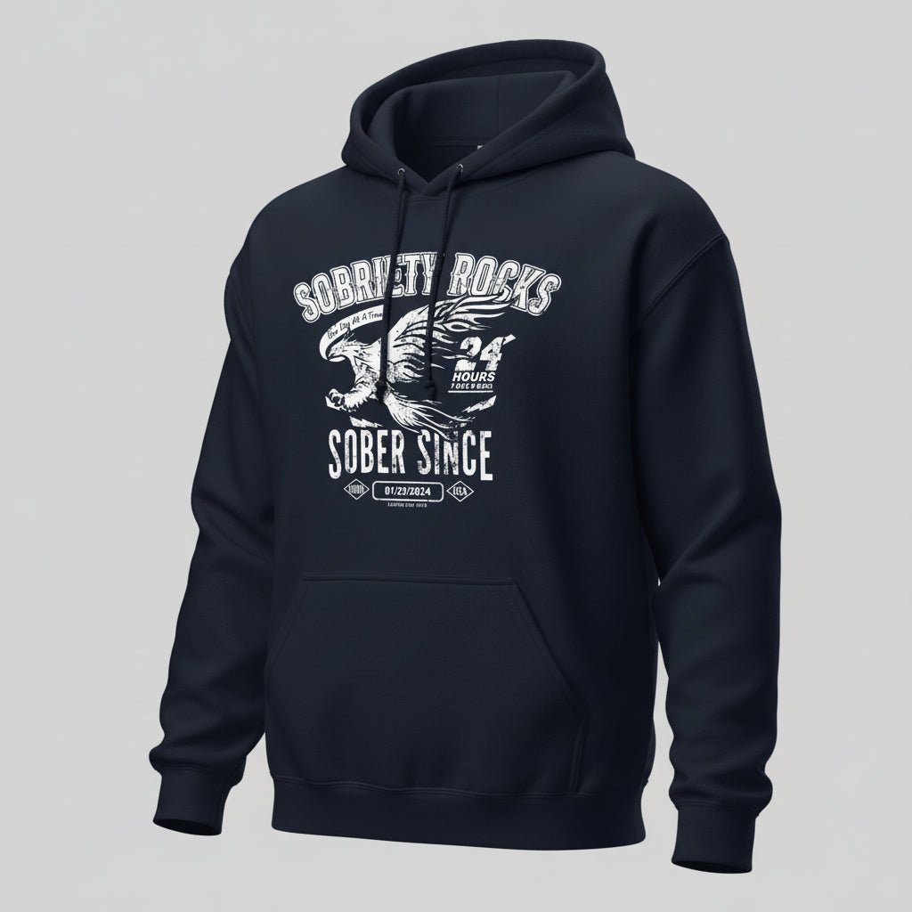 Sobriety Rocks | Women's Sober Since Hoodie with Custom Sobriety Date