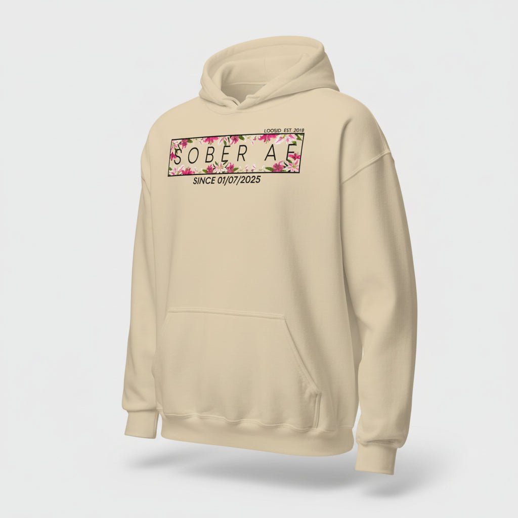 Recovery Hoodie | Women’s Sober AF Hoodie with Custom Date