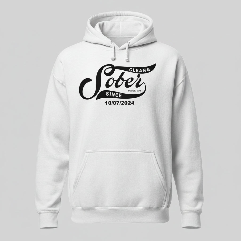 Recovery Hoodie | Women's Sober Since Hoodie with Custom Sober Date