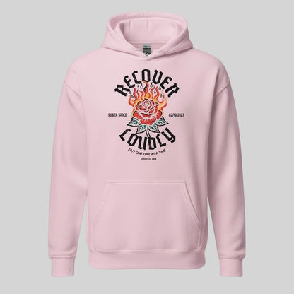 Recovery Hoodie | Recover Loudly Custom Sobriety Date Unisex Hoodie