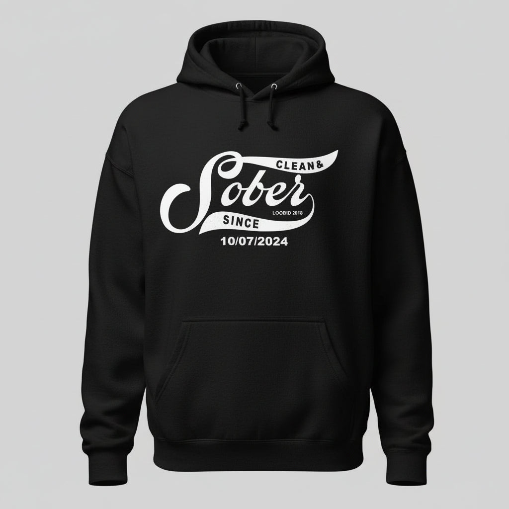 Recovery Hoodie | Women's Sober Since Hoodie with Custom Sober Date