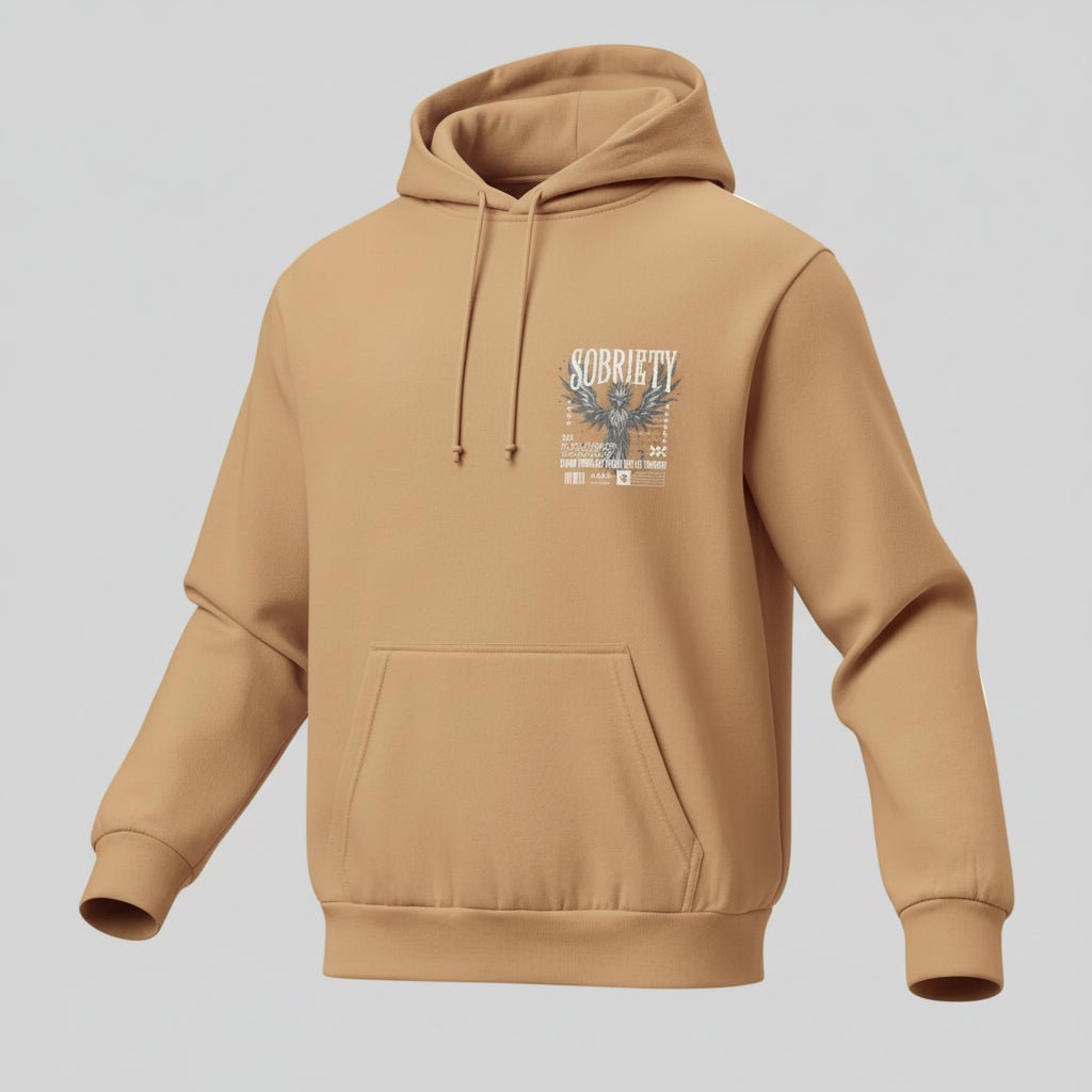 Tan Phoenix Reborn | Front & Back Print Sober Hoodie Limited Edition