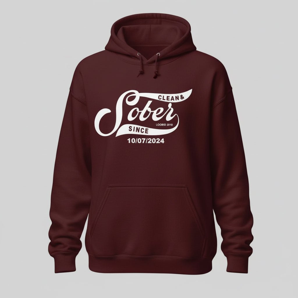 Recovery Hoodie | Women's Sober Since Hoodie with Custom Sober Date