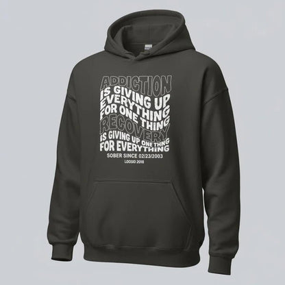 Addiction is Giving up Recovery Hoodie packaging detail (view 8)
