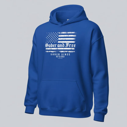 Recovery Hoodie | Sober and Free Custom Sobriety Date Hoodie