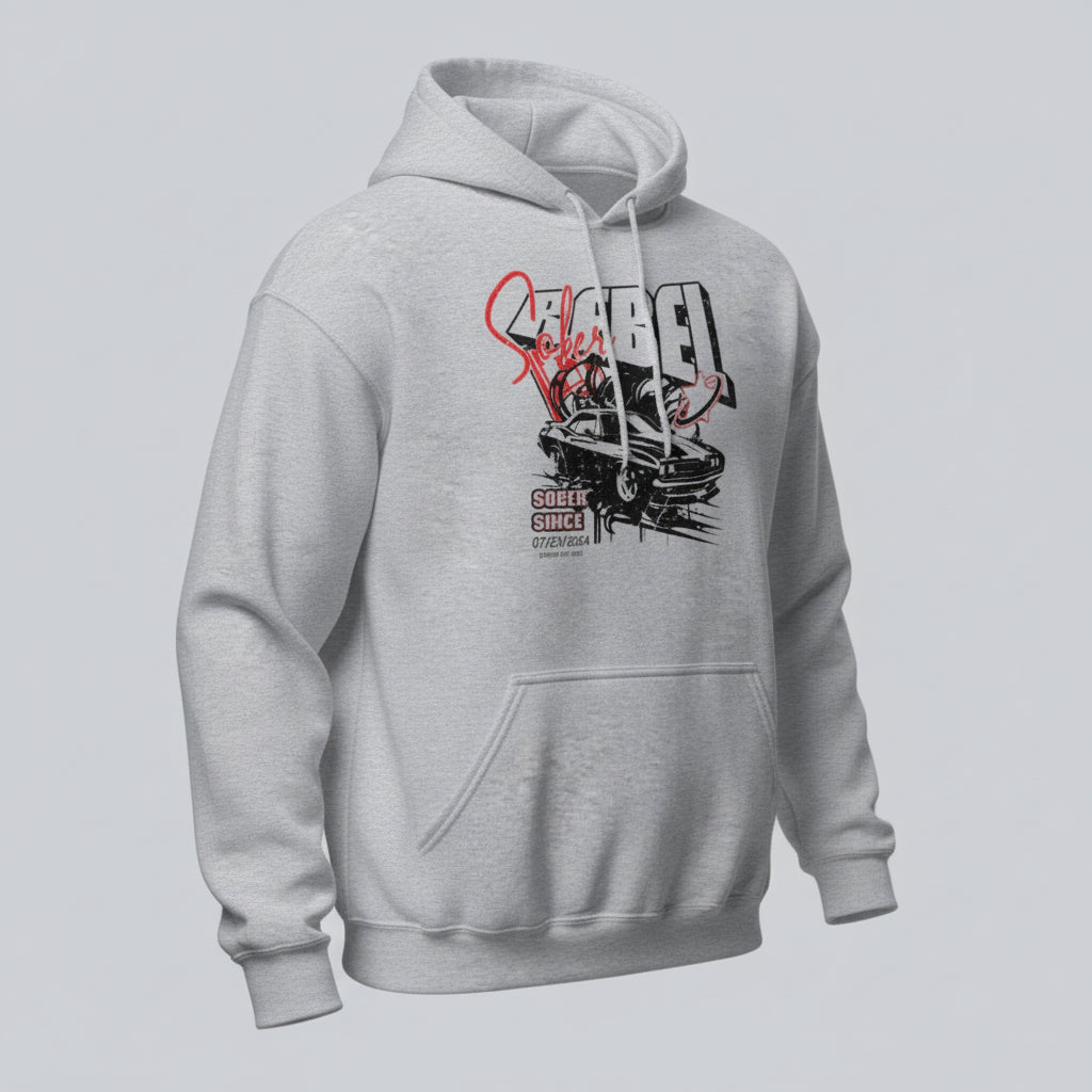 Sober Rebel Custom Sobriety Date Recovery Hoodie graphic detail (view 14)