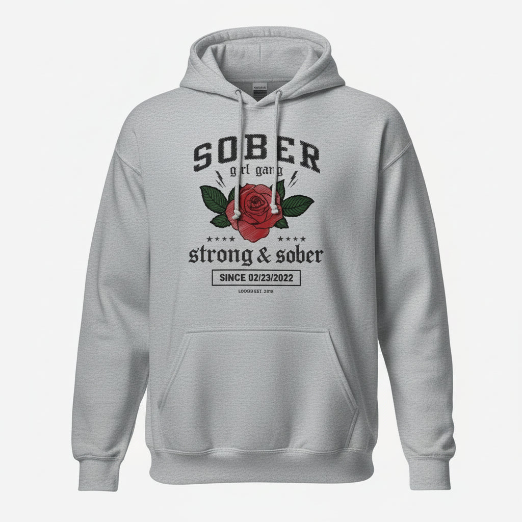 Recovery Hoodie | Sober Girl Gang Strong & Sober Crest