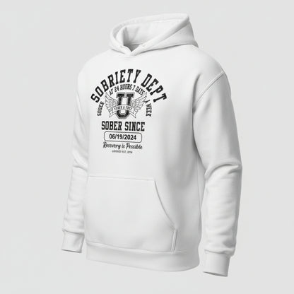 Recovery Hoodie | Sobriety Dept Hoodie with Custom Sobriety Date