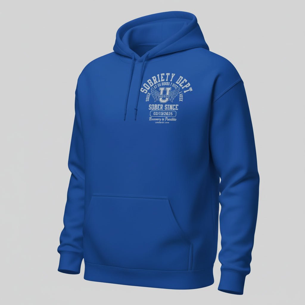 Sobriety Dept Recovery Hoodie graphic detail (view 14)
