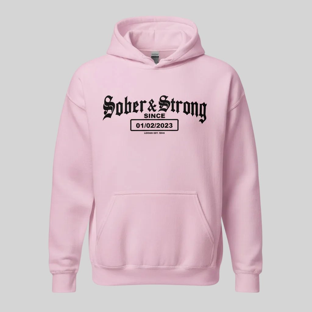 Recovery Hoodie | Unisex Old School Sober Hoodie with Custom Date