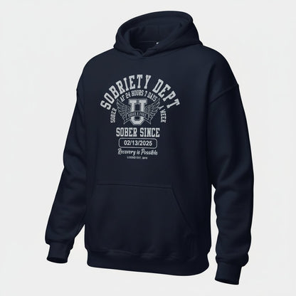 Recovery Hoodie | Sobriety Dept Hoodie with Custom Sobriety Date