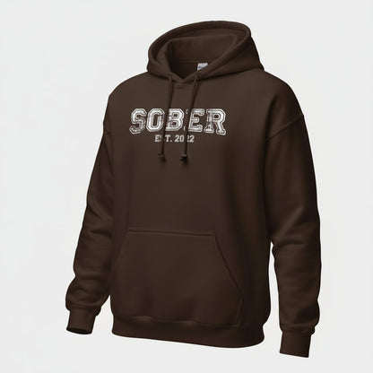 Women's Sober Est. Hoodie w/ Personalized Sobriety Year Hoodie
