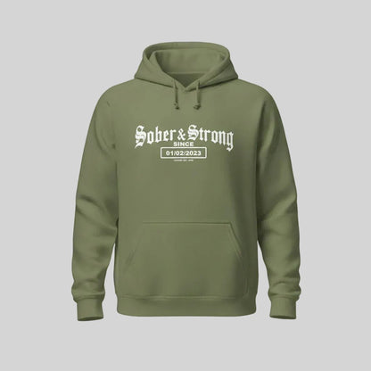 Recovery Hoodie | Unisex Old School Sober Hoodie with Custom Date