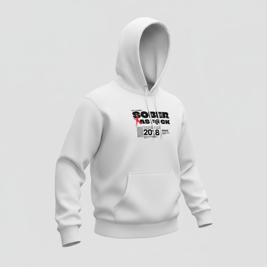 Sober As F*ck Recovery Hoodie back view (view 17)