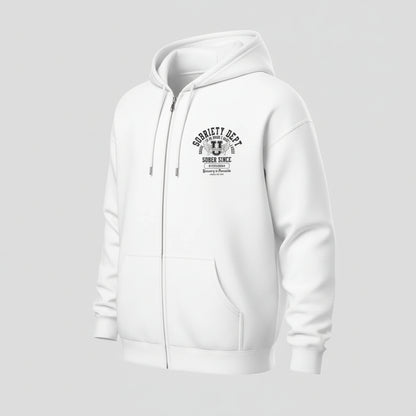 Recovery Hoodie | Sobriety Dept 24/7 Zip Hoodie with Custom Date