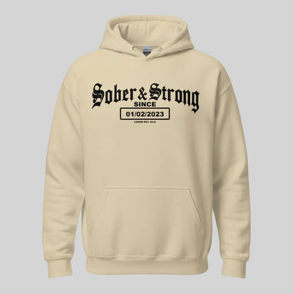 Recovery Hoodie | Unisex Old School Sober Hoodie with Custom Date