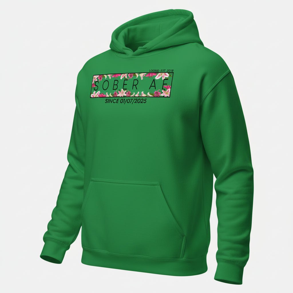 Recovery Hoodie | Women’s Sober AF Hoodie with Custom Date