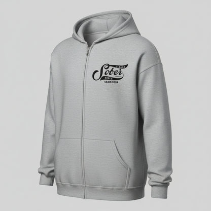 Sober Since Recovery Hoodie fit detail (view 29)