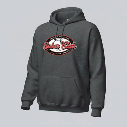 Sober Club Badge Unisex Hoodie with Custom Sobriety Date