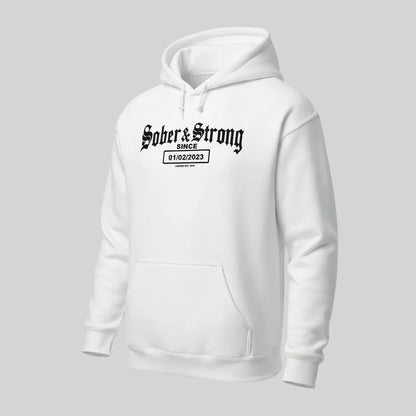 Recovery Hoodie | Men's Sober & Strong Old School with Custom Date