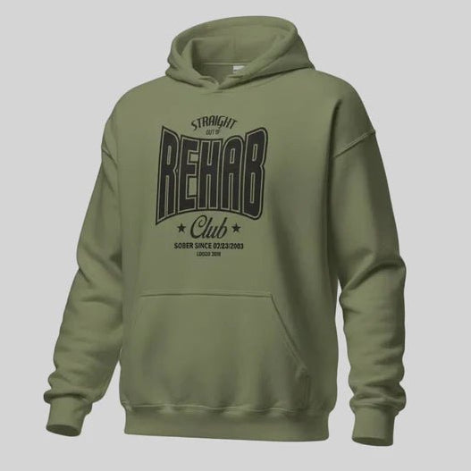 Recovery Hoodie | Men's Rehab Hoodie with Personalized Date