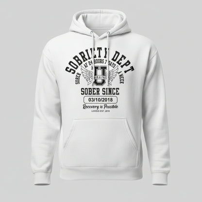 Recovery Hoodie | Sobriety Dept Unisex Hoodie with Custom Sobriety Date