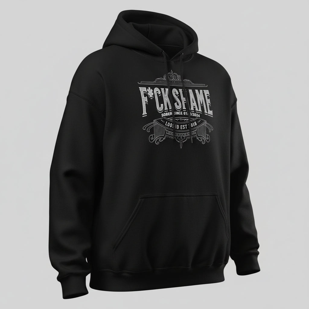 F*ck Shame Recovery Hoodie graphic detail (view 4)