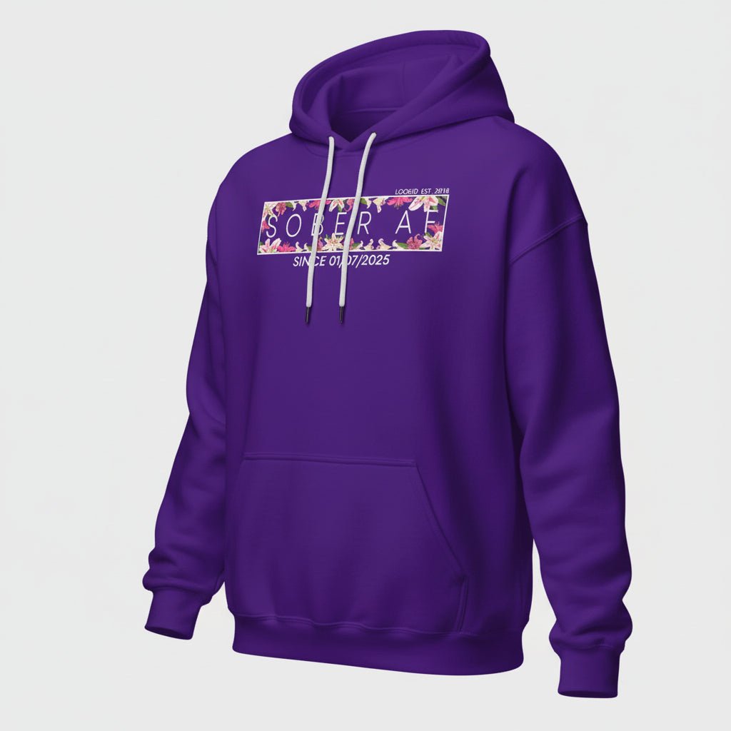 Recovery Hoodie | Women’s Sober AF Hoodie with Custom Date