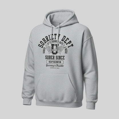 Recovery Hoodie | Sobriety Dept Unisex Hoodie with Custom Sobriety Date