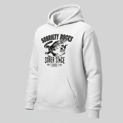 Sobriety Rocks | Women's Sober Since Hoodie with Custom Sobriety Date