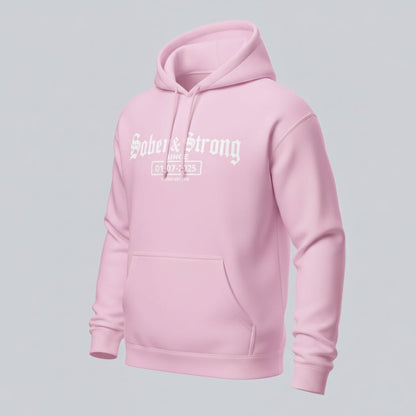 Recovery Hoodie | Women’s Old School Sober & Strong Hoodie with Custom Date