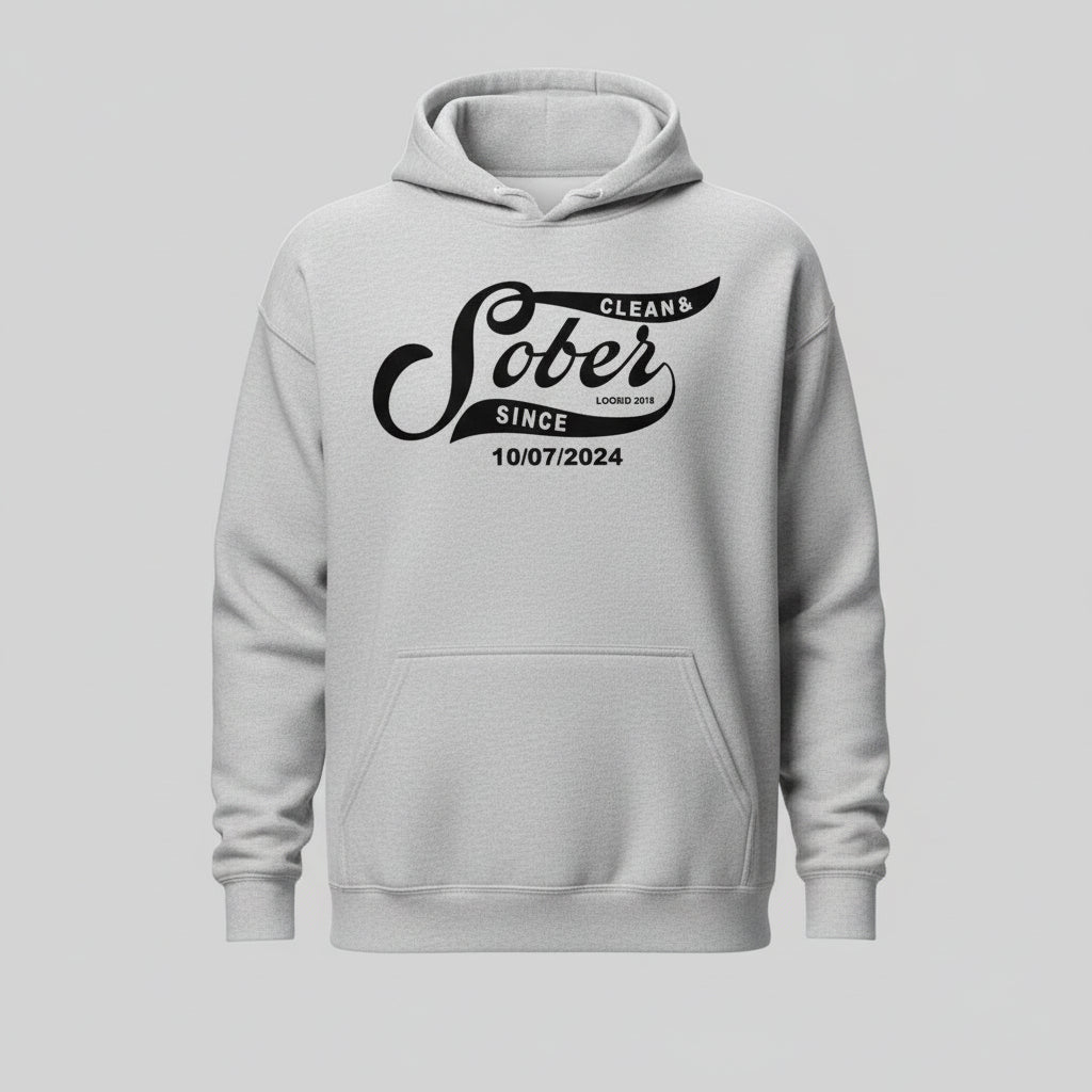 Recovery Hoodie | Women's Sober Since Hoodie with Custom Sober Date