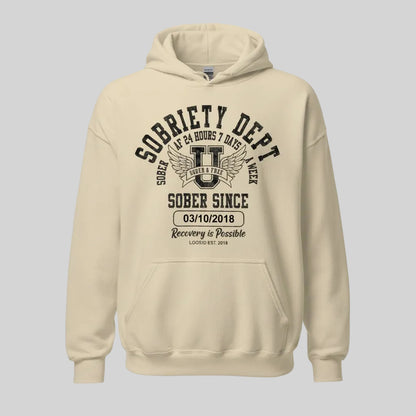 Recovery Hoodie | Sobriety Dept Unisex Hoodie with Custom Sobriety Date
