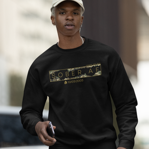 Men’s Sober AF Camo Sweatshirt w/ Personalized Sobriety Date