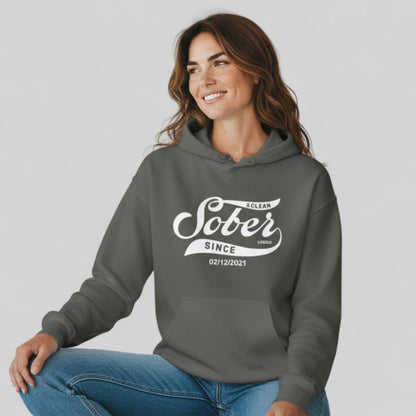 Recovery Hoodie | Women's Sober Since Hoodie with Custom Sober Date